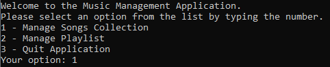 Music Management System Prototype